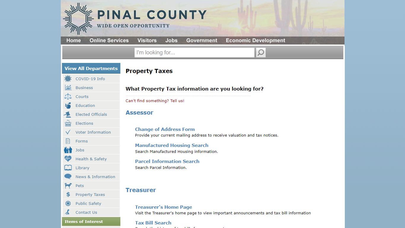 Home - Property Taxes - Pinal County, Arizona